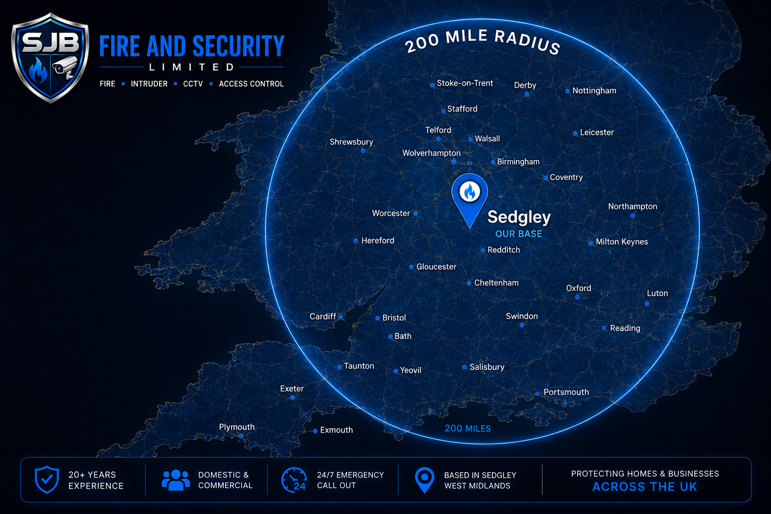 SJB Fire & Security Coverage Map